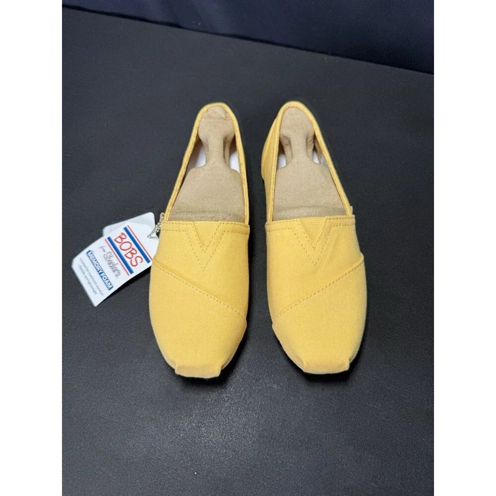 Bobs from Skechers Plush-Peace & Love / Womens 6 M/Memory Foam/ Yellow NIB - Picture 2 of 7